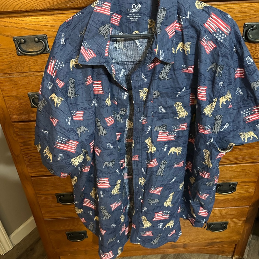 Men's Blue Casual Button Down Shirt